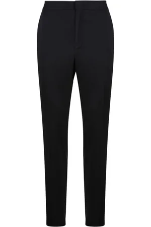 Ermenegildo Zegna Spodnie, Mężczyzna, Czarny, M, Czarne wełniane spodnie jogger z przodu na zamek