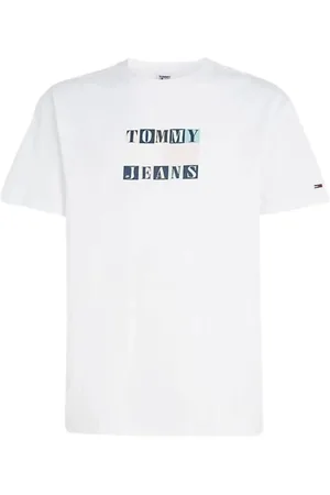 Tommy Hilfiger Koszulki, Mężczyzna, Biały, S, Pastelowa Grafika Bawełniana Koszulka Classic Fit