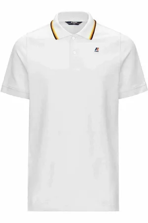 K-Way Koszulki, Mężczyzna, Biały, S, Bawełna, Paski Slim Fit Polo z krótkim rękawem