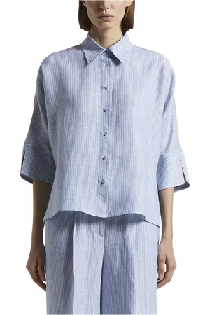 PESERICO SIGN Bluzki, Kobieta, Niebieski, L, Blouses & Shirts