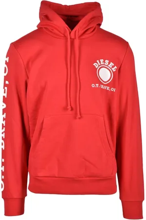 Diesel Bluzy, Mężczyzna, Czerwony, 2XL, Swetry Bluzy z kapturem