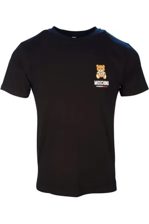 Moschino Koszulki, Mężczyzna, Czarny, XL, Bawełna, Logo Stretch Jersey Bawełniane Bielizna