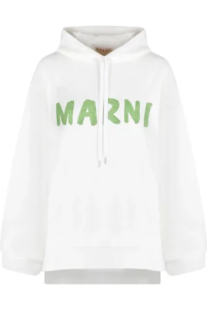 Marni Bluzy, Kobieta, Biały, M, Bawełniana bluza z nadrukiem logo