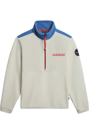 Napapijri Sport, Mężczyzna, Biały, XL, Żółty Polar Anderby z półzamkiem