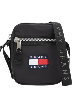 Tommy Hilfiger Torebki, Mężczyzna, Czarny, ONE SIZE, Nylon, Czarna torba reporterka z nylonu Heritage