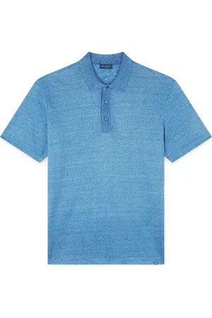 Paul & Shark Koszulki, Mężczyzna, Niebieski, 2XL, Koszulka Polo z dzianiny lnianej
