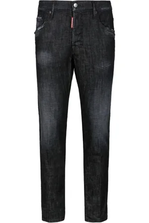 Dsquared2 Jeansy, Mężczyzna, Czarny, M, Bawełna, Czarne Skater Jeansy Vintage Zwężane Nogi