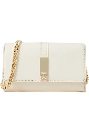 Tommy Hilfiger Torebki, Kobieta, Beżowy, ONE SIZE, Heritage Mini Crossover Chain Beżowa Torba