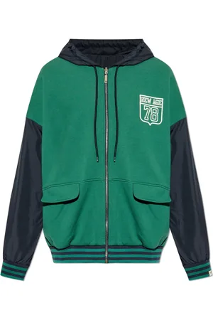 Golden Goose Bluzy, Mężczyzna, Zielony, L, Dwustronna bluza z łączonych materiałów