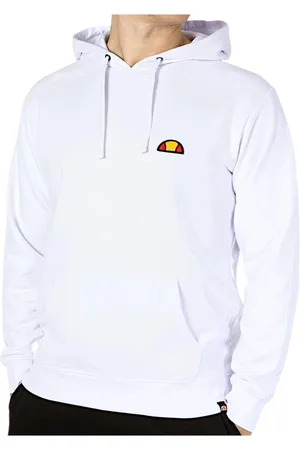 Ellesse Bluzy, Mężczyzna, Biały, XL, Biała bluza z kapturem i naszywką