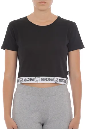Moschino Koszulki, Kobieta, Czarny, L, Krótki Rękaw Niedźwiedzia T-shirt Czarny
