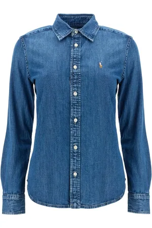 Ralph Lauren Bluzki, Kobieta, Niebieski, XS, Denim, Slim Fit Koszula Denimowa