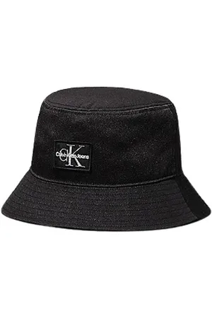 Calvin Klein Akcesoria, Mężczyzna, Czarny, ONE SIZE, Czarny Kapelusz z Haftem