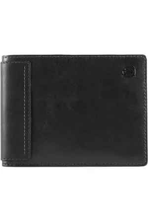 Piquadro Akcesoria, Kobieta, Czarny, ONE SIZE, Skóra, Czarny Unisex Portfel Gładka Skóra Niebieski