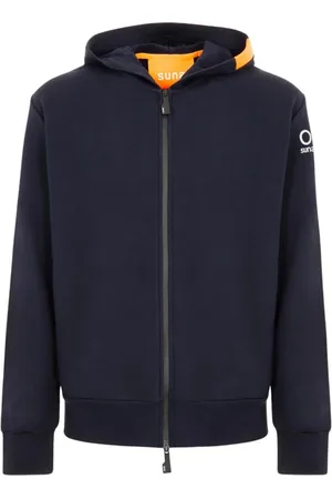 sunseeker Bluzy, Mężczyzna, Niebieski, 2XL, Bawełna, Blu Uomo z zamkiem i pomarańczowym detalem