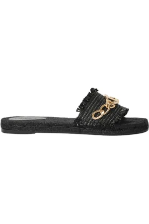 GAËLLE Buty, Kobieta, Czarny, 37 EU, Czarna Rafia Łańcuch Logo Kobiety