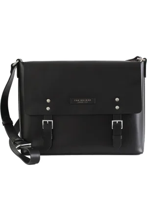 The Bridge Torebki, Mężczyzna, Czarny, ONE SIZE, Skóra, Czarna skórzana torba messenger Lorenzo