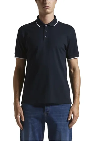 PESERICO SIGN Koszulki, Mężczyzna, Niebieski, XS, Lekki polo shirt z piké z bawełny Supima