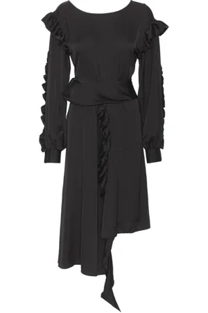REMAIN Birger Christensen Sukienki, Kobieta, Czarny, S, Czarna Sukienka Satynowa Styl Antoinette