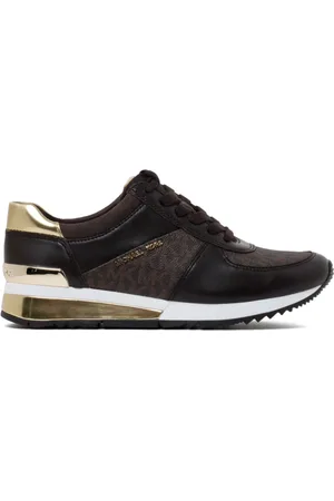 Michael Kors Buty, Kobieta, brązowy, 36 EU, Zamsz, Brązowe Sneakersy Allie z Wzorem Monogramu