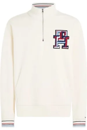 Tommy Hilfiger Bluzy, Mężczyzna, Beżowy, L, Stylowe Swetry Kolekcja