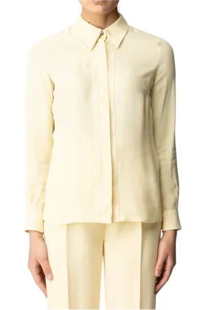 Elisabetta Franchi Bluzki, Kobieta, Żółty, XS, Stylowa Sukienka 100%vi