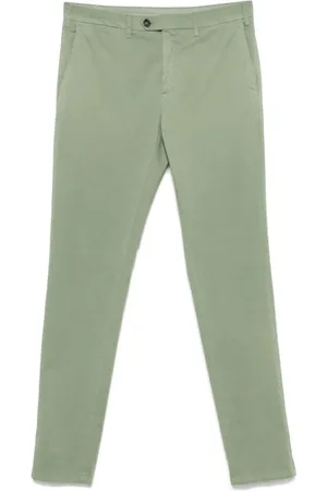 CANALI Spodnie, Mężczyzna, Zielony, 3XL, Len, Fern Front Button Spodnie