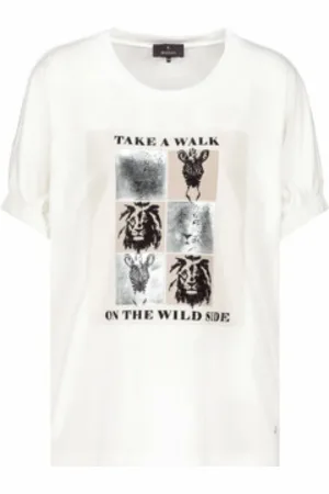monari Koszulki, Kobieta, Biały, M, T-shirt - Stylowy model
