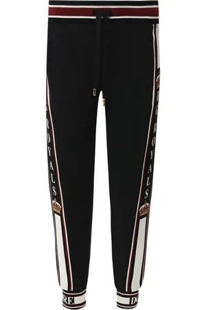 Dolce & Gabbana Spodnie, Mężczyzna, Czarny, XS, Czarne Spodnie z Logo Stylowe Spodnie Męskie