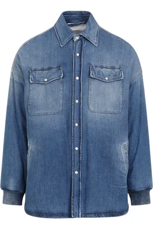 Alexander McQueen Koszule, Mężczyzna, Niebieski, L, Denim, Niebieska Koszula Denimowa z Guzikami