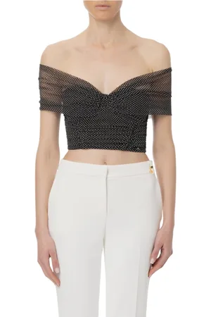 Elisabetta Franchi Bluzki, Kobieta, Czarny, M, Stylowa moda damska 100%Pa