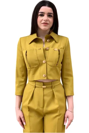 Elisabetta Franchi Kurtki, Kobieta, brązowy, S, Stylowa Kurtka dla Kobiet
