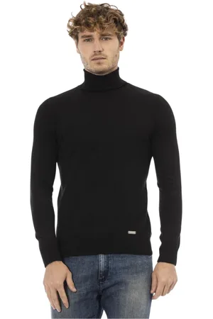 BALDININI Swetry, Mężczyzna, Czarny, M, Modny Sweter z Wzorem Monogramu