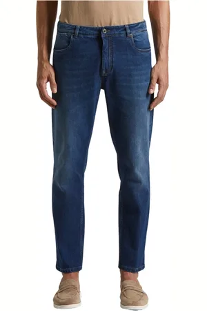 PESERICO SIGN Jeansy, Mężczyzna, Niebieski, XL, Denim, Jeansyy 5-pocket z elastycznego sztruksu bawełnianego