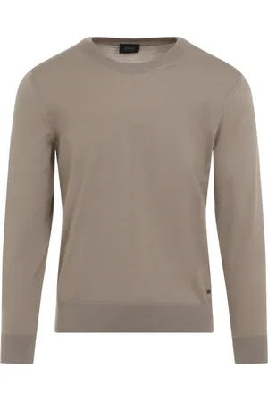 BRIONI Swetry, Mężczyzna, Beżowy, M, Brązowy Sweter z Wełny Aw 24
