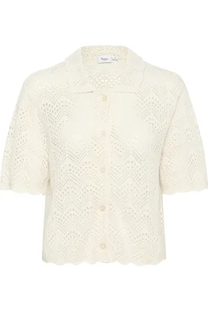 Saint Tropez Swetry, Kobieta, Biały, XL, Sweter z Krótkimi Rękawami