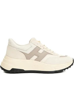 Hogan Buty, Kobieta, Beżowy, 38 EU, Zamsz, Beżowe Sneakersy z Podeszwą z Pamięcią
