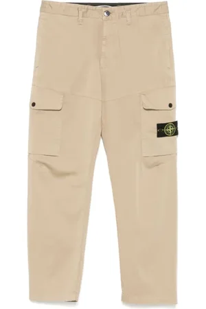 Stone Island Spodnie, Mężczyzna, Beżowy, W34, Beżowe Spodnie z Wkładanymi Kieszeniami