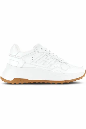 Hogan Buty, Kobieta, Biały, 36 EU, Białe Sneakersy z Gładkiej Skóry z Pianką Pamięci