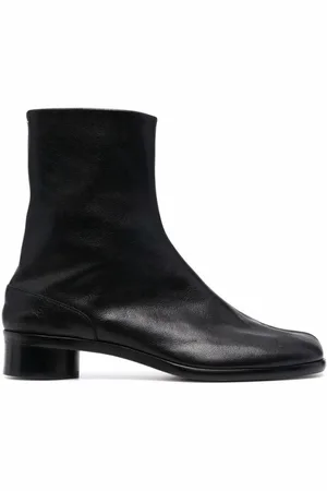 Maison Margiela Buty, Mężczyzna, Czarny, 40 EU, Czarne skórzane botki z podziałem palca