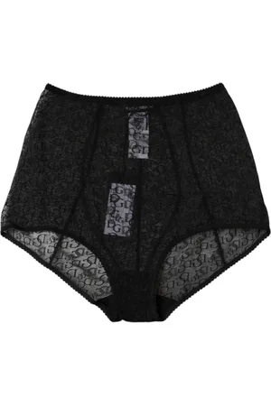 Dolce & Gabbana Bielizna, Kobieta, Czarny, S, Nylon, Czarna Girdle High Waist Panty z logo