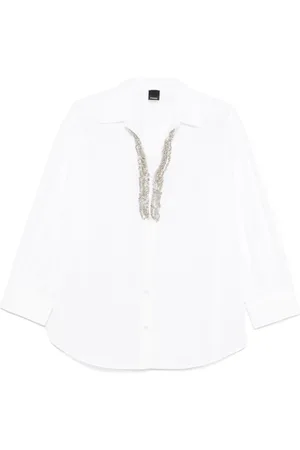 Pinko Bluzki, Kobieta, Biały, S, Elegancka Koszula Capirai dla Kobiet