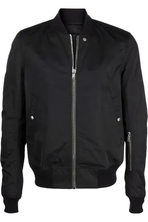 Rick Owens Kurtki, Mężczyzna, Czarny, M, Bawełna, Czarna Tkana Kurtka Bomberka