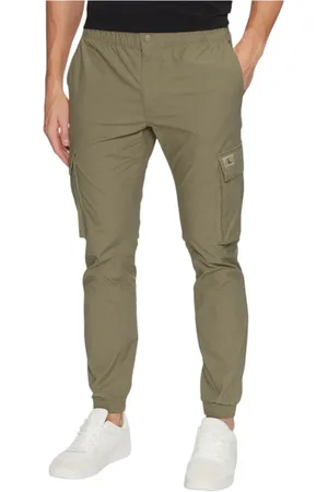 Calvin Klein Spodnie, Mężczyzna, Zielony, W34, Spodnie Cargo Skinny