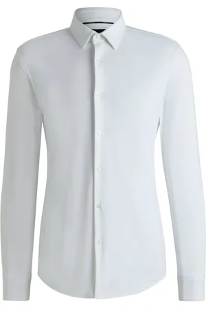 HUGO BOSS Koszule, Mężczyzna, Biały, 5XL, Stylowy Elastyczny Mieszanka Poliamid Elastan