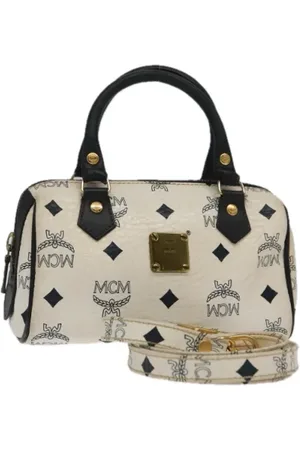 MCM Pre-owned, Kobieta, Biały, ONE SIZE, Pre-owned Canvas handbags