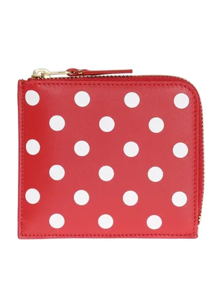 Comme des Garçons Akcesoria, unisex, Czerwony, ONE SIZE, Skóra, Portfel Skórzany w Kropki