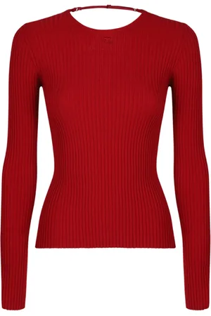 Courrèges Swetry, Kobieta, Czerwony, S, Czerwony sweter z detalami bielizny