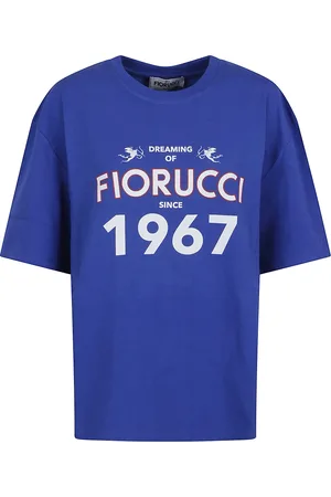 Fiorucci Koszulki, Kobieta, Niebieski, S, Dreaming 1967 Print Boxy Fit T-Shirt