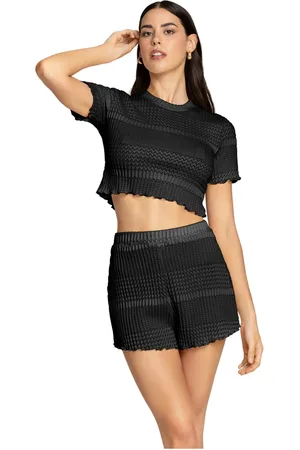 4GIVENESS Szorty, Kobieta, Czarny, S, Ikoniczny Różowy Cover Up Styl Preppy